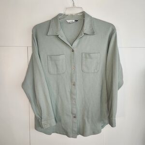 Studio B Sage Green Casual Button Down Shirt